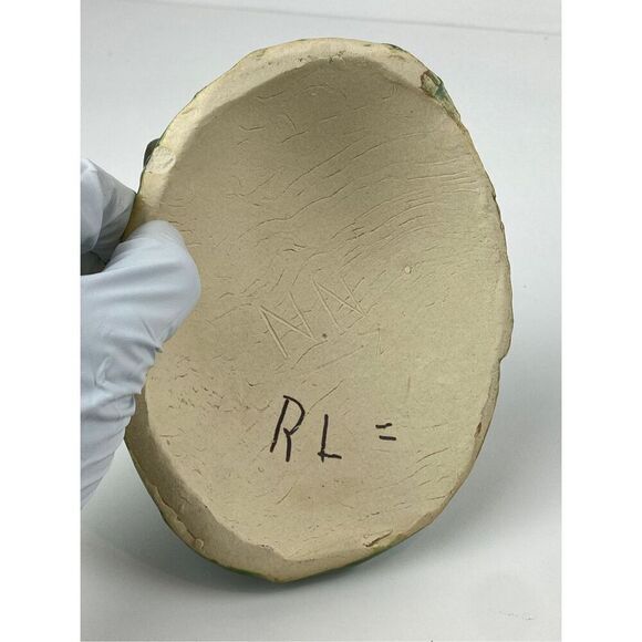 Handmade Ceramic Pottery Face Green Man Monster Mask Sculpture Unique Small EK21 - Picture 5 of 7